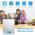 AMIR Digital Kitchen Scale, 3000g 0.01oz/ 0.1g Pocket Coffee Scale, Mini Food Scale, Pro Electronic Jewelry Scale with Back-Lit LCD Display, Tare & PCS Functions, Stainless Steel, Batteries Included