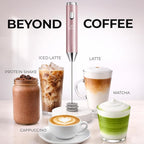 Zulay Kitchen Metal Rechargeable Milk Frother, 3 Whisk Attachments Handheld Frother Wand, 1800mAh USB-C Charging, Electric Drink Mixer for Protein, Matcha & Powders - One Charge Lasts up to 6 Months