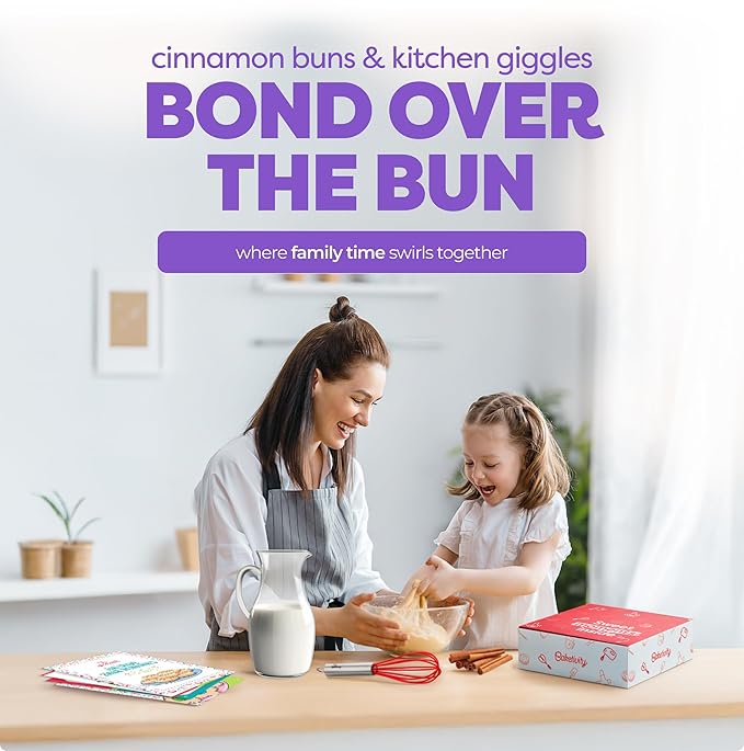 BAKETIVITY Kids Baking DIY Activity Kit - Bake Delicious Cinnamon Buns with Pre-Measured Ingredients – Best Gift Idea for Boys and Girls Ages 6-12