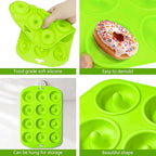 12 hole Silicone Donut Pan, Bite Size Silicone Donut Molds for baking, Mini Donut Mold Heat Resistant, Mini Donut Pan for baking Donuts, Muffin, Cake Biscuit Bagels, Non-stick Bottom, Dishwasher Safe