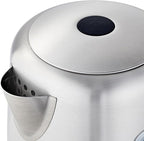 Amazon Basics Electric Stainless Steel Kettle for Tea and Coffee, BPA-Free, Fast Boiling, Auto Shut-Off, 1 Liter, 1500W, Black and Silver