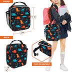 opux Premium Insulated Lunch Box, Soft School Lunch Bag for Kids Boys Girls, Leakproof Small Lunch Pail Men Women Work, Reusable Compact Cooler Tote Lunchbox for Office, Dinosaur
