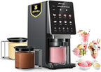 Alcarin Electric Ice Cream Maker Machine for Homemade, Frozen Treat, Gelato, Yorgurt, Sorbet, Mix-in & More, 10 One-Touch Programs with 3 Pints, Keto, Vegan, Dairy-Free Options(Not Freezer)