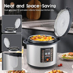 12L/12.8Qt Commercial Electric Pressure Cooker, Digital Control, 304 Stainless steel Inner Pot, Serve for 15-25 people, 1400W/120V with US PLUG, suitable to small restaurant, Canteen, Hotel