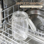 1 Gallon Glass Food Storage Jars with Airtight Lids, Set of 1 – Clear Preserving Seal Wire Clip Fastening Canisters for Kitchen Canning, Flour, Cereal, Pasta, Sugar, Beans, Pickling Jars (1gallon*1)