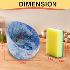 Chinese Kiln Transformation Blue and White Pattern Ceramic Herb Stripper Bowl - Pottery Herb Stripper, Kitchen for Efficient Kale/Cilantro/Thyme Leaf Removal