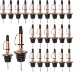 Pafusen 24 Pack Liquor Bottle Pourers, Liquor Pour Spout for Liquor Bottles, Stainless Steel Olive oil Dispenser Spout, Alcohol Pourer Dust Caps Covers Fixed, Rose Gold