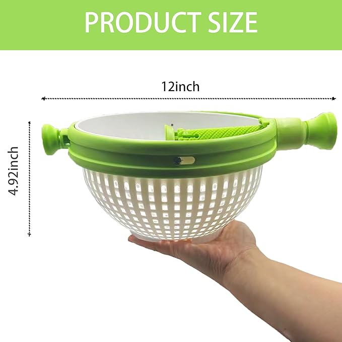 Collapsible Salad Spinner 3-in-1 – 3Qt Space Saving Salad & Veggie Dryer, Dishwasher Safe Kitchen Gadget for Greens, Fruits, Vegetables, Easy to Store