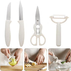 Fruit Peeling Cutter and Paring Knife Set, 5pcs Kitchen Small Tool Kit with Melon Peeler and Gadget Storage Box, Plastic Handle Fruit Cutting Tools for Home Cooking