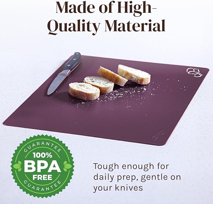 Cooler Kitchen Extra Thick Pastel Flexible Plastic Cutting Board Mats with Food Icons & EZ-Grip Waffle Back, (Set of 6) Dishwasher Safe. Cutting Boards for Kitchen, Cutting Mat, Plastic Cutting Boards