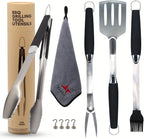 Grill Set – Grill Tools, BBQ Tools, Grilling Set, Grilling Utensils – Premium Stainless Steel, Heavy Duty & Rust-Resistant, Extra Long Handles, Comfortable Grip for Easy Outdoor BBQ Cooking