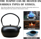 67.6oz Large Cast Iron Teapot and Cups Set, Black Enameled Tea Kettle for Stovetop, Heavy and Durable Tea Pot with Stainless Steel for Loose Tea, Chinese Tea Set for Gift, 2000ML