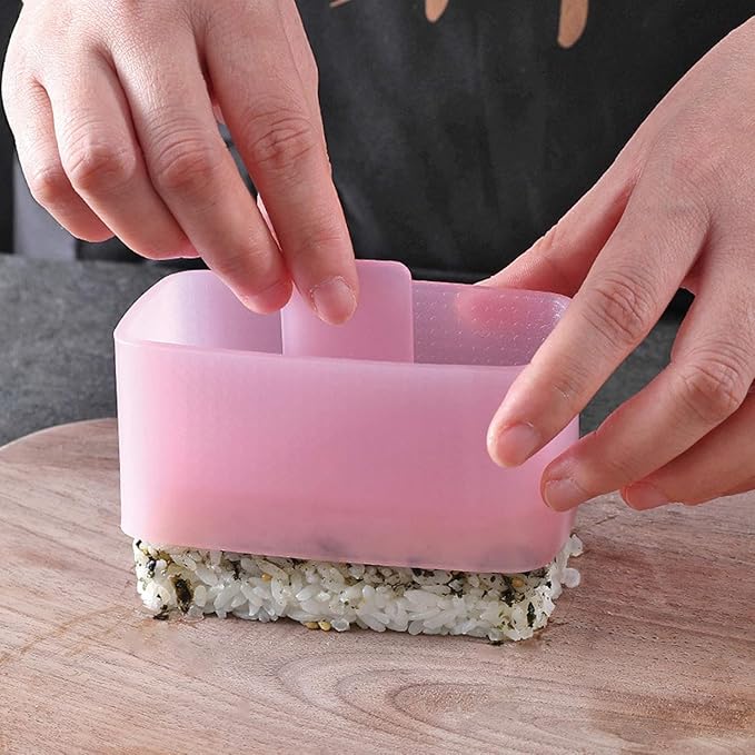 Onigiri Mold Triangle, 3 Pieces Musubi Press Mold Rice Ball Makers, Triangle Sushi Maker for Bento or Japanese Boxed Meal Musubi Press by HAGBOU (Beige)