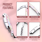 Shell Handle Waiter Corkscrews-Wine Openers,Corkscrew Bottle Openers,3-in-1 Wine Key Tool With Foil Cutter & Dual Hinge Fulcrum - Waiters Corkscrew…