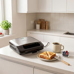 KEINVE 3 in 1 Sandwich Maker & Waffle Maker, Removable Non-Stick Plates, Panini Press, Grilled Cheese Maker, Cool-Touch Handle, LED Light, Easy Clean, 750W, for Home Kitchen Breakfast