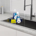 NiHome Extendable Arm Stainless Steel Kitchen Sink Corner Caddy, Easy Install Space-Saving Adjustable Sponge Holder for Most Square Standard Sinks, Non-Slip Rust-Resistant for Brushes, Soap, Sponges