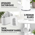 Zulay Kitchen Rotary Cheese Grater 5 Blade Cheese Shredder - Manual Hand Crank Cheese Grater With Reinforced Suction & 5 Interchangeable Drums - Easy to Use, Vegetable Chopper Round Mandoline Slicer