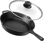 10.5 Inch Glass Lid for Frying Pan, Fry Pan, Skillet, Pan Lid, Fits Pot, Cast Iron Skillets 10.5", Clear