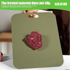 Plastic Cutting Boards Set of 3 for kitchen,Flexible Cutting Mats for Cooking, 100% Non-Slip Cutting Board for Fruit Meat and Vegatables, BPA-Free and Dishwasher Safe with knife (14 in Green/Orange)