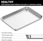 Baking Sheet Set of 2, Bastwe 18 inch Commercial Grade Stainless Steel Baking Pan, Professional Bakeware Oven Tray, Healthy & Non-toxic, Rust Free & Mirror Finish, Easy Clean & Dishwasher Safe