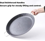 16 Inch Cast Iron Comal Redondo para Tortillas Grande – Large Round Heavy-Duty Griddle Pan with Dual Handles for Mexican Cooking, Quesadillas, Tlayudas, and Outdoor Grill Use