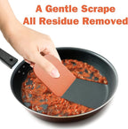 Pan Scraper, 5 Pcs Pot Scraper Plastic, Pot Scraper Non Scratch for Cast Iron, Pot and Pan Cleaning, Sturdy Scraper Kitchen Tool-Orange