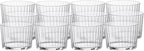 Bormioli Rocco Exclusiva Rum Tumblers, Set of 12-7.25 Oz. Ribbed Drinking Glasses with Crystal Star Glass & XLT Treatment, Made in Italy - Durable Cocktail Tumblers for Daily Use, Dishwasher Safe