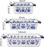 SOUJOY 3 Pack Porcelain Bakeware Set, Rectangular Baking Dishes, Lasagna Pan for Cooking, Kitchen, Casserole Dishes, Cake Dinner, Banquet and Daily Use