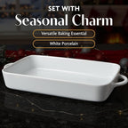 BIA Cordon Bleu Taos Rect Baker - 4 Qt. Porcelain Baking Dish with Side Handles, Classic Shape for Family Meals & Entertaining - 17" x 10" Rectangular Microwave, Oven & Dishwasher Safe Serveware