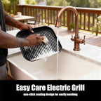 NEWBULIG Electric Grill Outdoor, Electric 8-in-1 BBQ Grills with Air Fryer, Roast, Steak, Broil, Bake, Vegetables, Reheat, Dehydrate, 140°F-450°F, 1550W, for Barbecue, Camping Gatherings