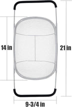 Fine Mesh Colander Over The Sink 6 Quart Stainless Steel Strainer Basket & Expandable Rubber Grip Handles - Strain, Drain, Rinse Fruits, Vegetables