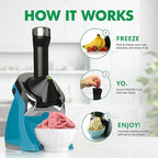 Yonanas 988TL Deluxe Vegan Non-Dairy Frozen Fruit Soft Serve Dessert Maker, BPA Free, Includes 75 Recipes, 200 Watts, Teal