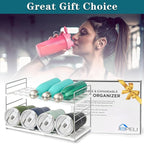 Water Bottle Organizer For Cabinet, Adjustable Tumbler Storage, Expandable Water Bottle Holder For Kitchen Organization, 2 Tier Cup Organizer For Sports Flask Insulated Travel Mug Fridge, White