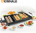 AEWHALE 3-in-1 Electric Nonstick Griddle Grill 1800W,Teppanyaki Grill with Removable Temperature Control & Drip Tray for Pancakes Burgers Eggs,22"x 10.5"