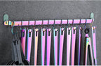 Kyraton Kitchen Utensil Rack, Kitchen Rack With Rainbow Titanium Plating,Rail Rack Organizer for Hanging Knives,Wall Mounted Gourmet Kitchen Rail with 14 Hooks