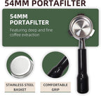 54mm Bottomless Portafilter for Breville Barista Express/Pro/Touch/Bambino18-21g Precision Basket, Stainless Steel 304 Filter Basket,Naked Portafilter for Espresso Extraction(54mm Black)