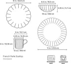 Lenox Dinnerware Set, French Perle Scallop 4-Piece Place Setting, Service For 1, Dinnerware Set, Stoneware, Includes Plates, Bowl, and Mug, Dishwasher And Microwave Safe, Dish Set (White, 4 Piece)