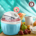 OVENTE Electric Ice Cream Maker with Easy-Lock Lid, 1QT Freezer Bowl for Healthy & Homemade Frozen Yogurt, Sorbet and Gelato, Mini Kitchen Appliance Ideal for Summer Desserts for Kids, Blue ICM110BL