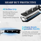 Knife Set, 15 Piece Premium Kitchen Knife Block Set, Razor-Sharp, High Carbon Stainless Steel Chef Knife, Ergonomic Forged Triple Rivet Handle, Black Sharp Knife Set for Kitchen, Dishwasher Safe