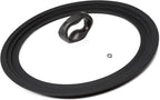Ecolution Universal Lid for Pots and Pans, Fits 9.5-Inch to 12-Inch Cookware, Tempered Glass Replacement Lid with Heat Resistant Silicone Edge, Dishwasher Safe, Made without BPA, Large, Black