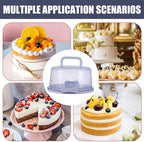 Generic Translucent Modern Cake Carrier With Handle - 10.24x8.66x4.92 inches, 6.6L, Blue, Food Grade PP, Reusable, Non-Toxic, Portable, Microwaveable, Dishwasher Safe