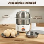 TAKOO 3-in-1 Electric Egg Cooker for Hard Boiled Eggs Poacher, Omelet Maker & Vegetable Steamer, Holds 14