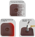 Pan Scraper, 5 Pcs Pot Scraper Plastic, Pot Scraper Non Scratch for Cast Iron, Pot and Pan Cleaning, Sturdy Scraper Kitchen Tool