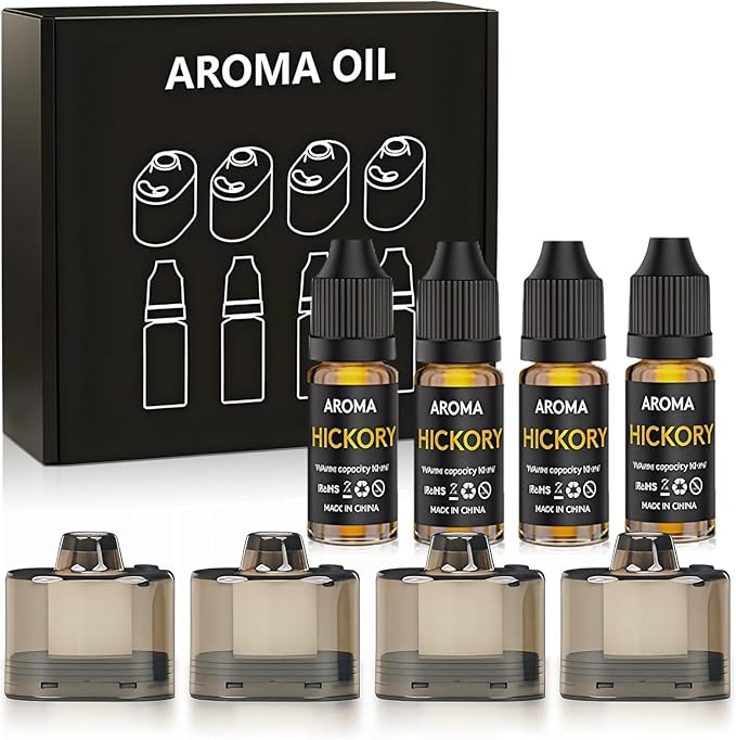 Cocktail Bubble Smoke Gun Accessories, 10 ml, Includes 4 Contains, 4 Aromatic Flavor Oils, Hickory Flavor