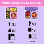 OmieBox Bento Box for Kids - Insulated Bento Lunch Box with Leak Proof Vacuum Insulated Food Jar - 3 Compartments, Two Temperature Zones (Unicorn Pink)
