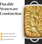 BIA Cordon Bleu Taos Rect Baker - 4 Qt. Porcelain Baking Dish with Side Handles, Classic Shape for Family Meals & Entertaining - 17" x 10" Rectangular Microwave, Oven & Dishwasher Safe Serveware