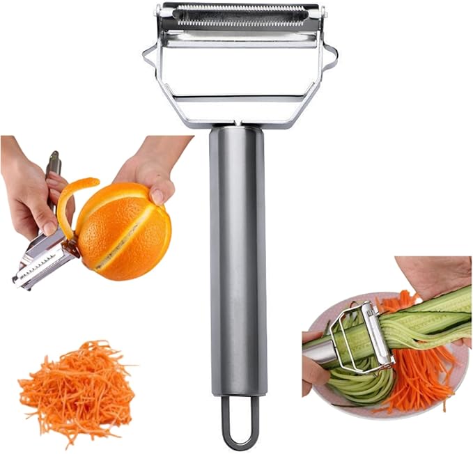 Ultra Sharp Vegetable Peeler， Stainless Steel Cutter Slicer , Potatoes Peeler ，Slicer Shredder Cutter Stainless Steel Multifunctional peeler with for Carrot Potato Melon Gadget Vegetable Fruit