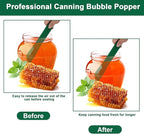 Catcan 4 PCS Canning Tools and Equipment Include 2 Pack Canning Magnetic Lid Lifter with 2 Pack Canning Bubble Popper Heat Resistant Home Easy Canning Kits (Green)