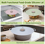 Silicone Lids for Bowl 3 Pack, Microwave Splatter Cover with 3 Sizes Reusable Heat Resistant Lids Fits Bowls, Plates, Pots, Pans, Skillets, Stove Top, Oven, Fridge Dishwasher Safe