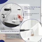 Paper Towel Holder, Self Adhesive or Drilling Paper Towel Holder Under Cabinet, Stainless Steel Black Paper Towel Holders Wall Mount for Kitchen, Bathroom, Sink, Pantry, Fridge